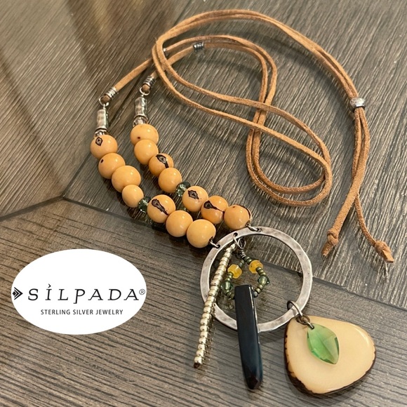 Silpada Jewelry - Silpada Tropical Palms N3306 Suede Adjustable Necklace